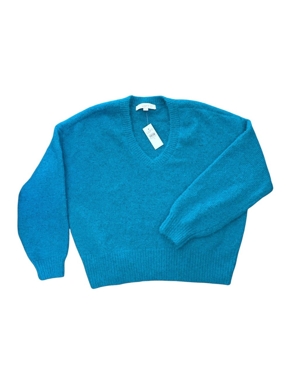 LOFT Bright Teal V-Neck Sweater